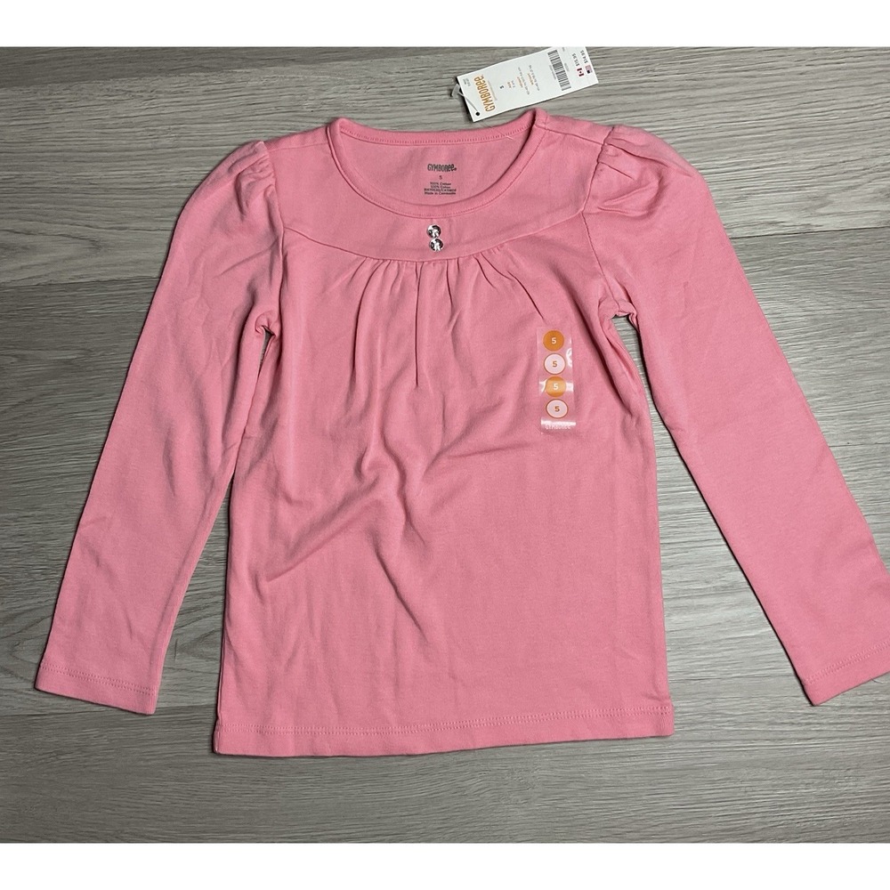 GYMBOREE STAR OF THE SHOW‎ HONEYSUCKLE PINK BASIC L/S TEE SIZE 5 NWT
